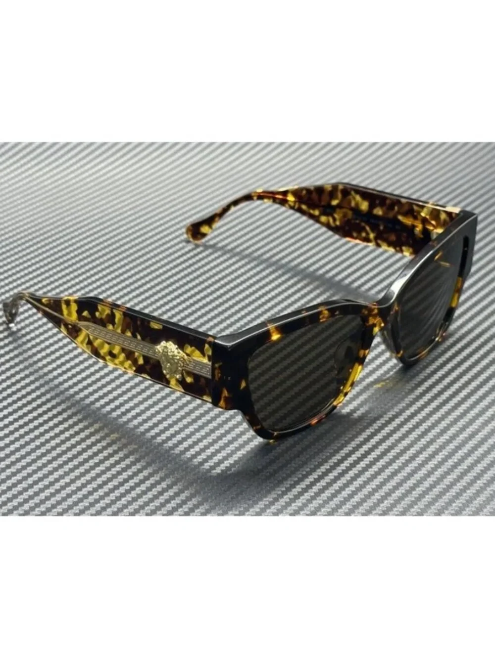 New Versace Women Havana Yellow Sunglasses 55-18-140